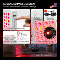 LED red panel light with features