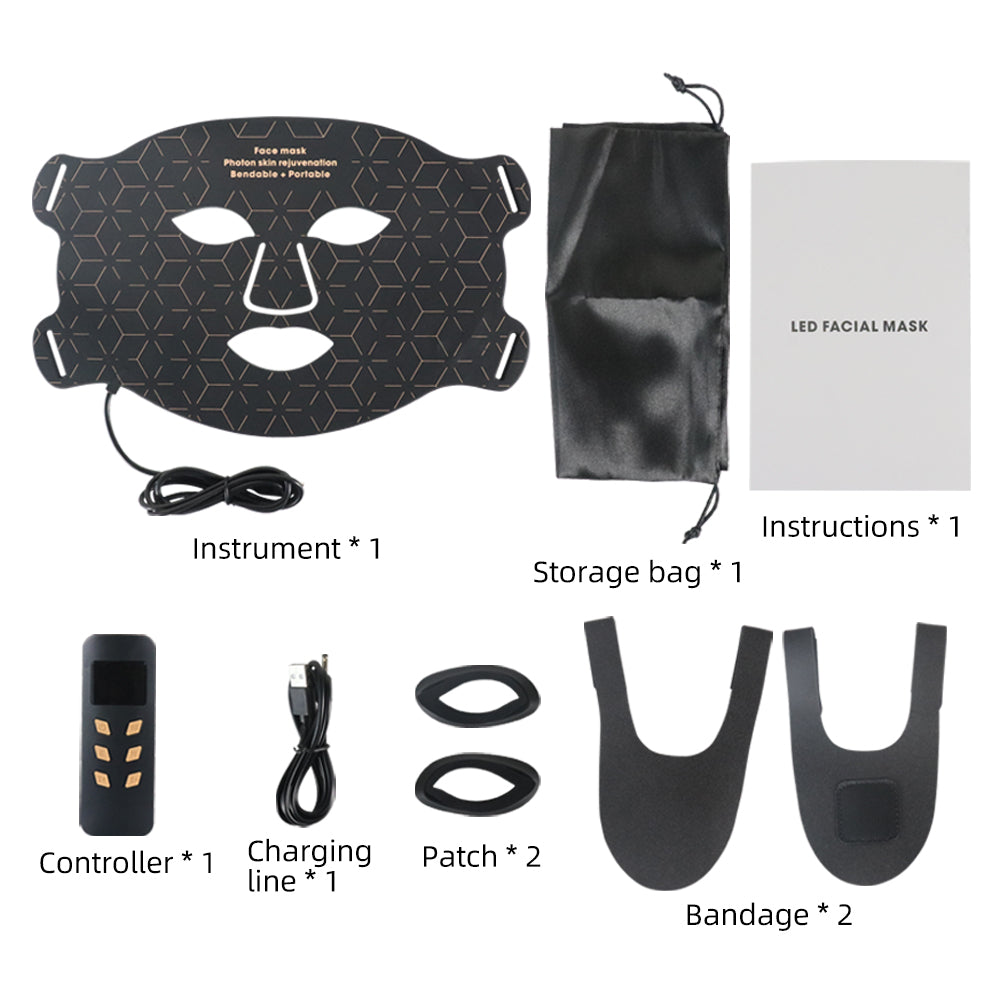 Black LED Face Mask | 4 Colour Light Modes