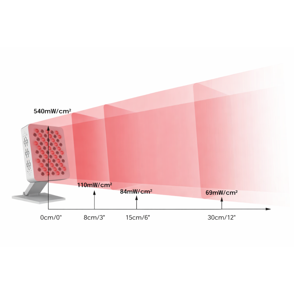 Biomode RL300 Irradiance levels of red light therapy